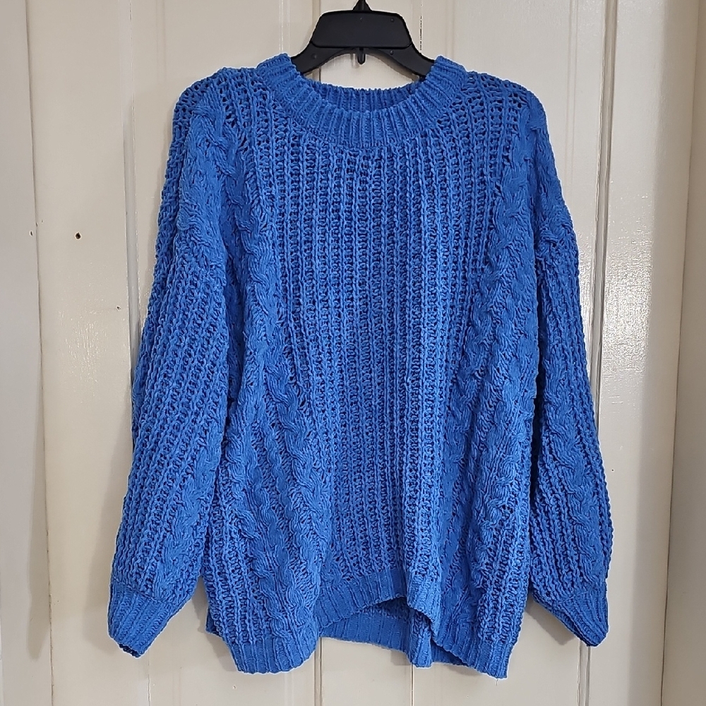 Pink Lily Vibrant Blue Knit Sweater
